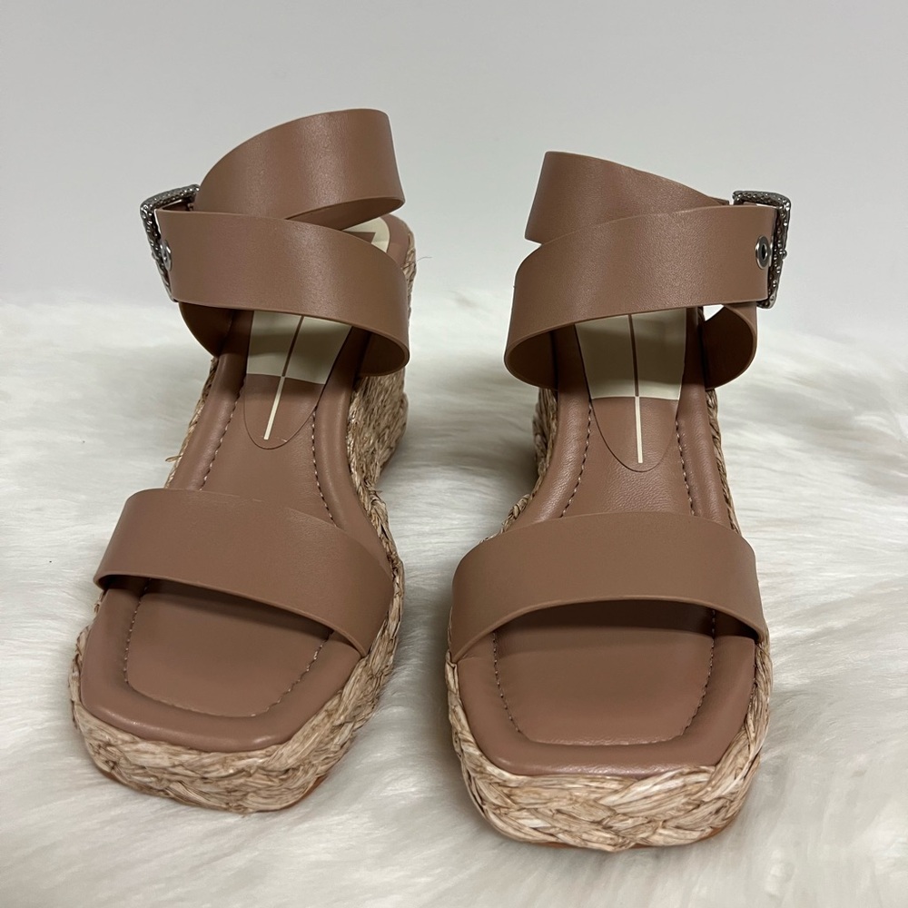Dolce Vita Aldona Braided Raffia Ankle Strap Wedge Sandal Belgium Sweet - Picture 9 of 15